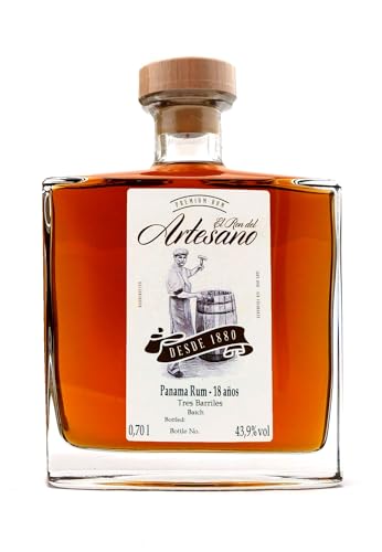 Rum I El Ron del Artesano I Tres Barriles Cask I 18 Jahre I fassgereift I ohne Aromazusätze I ohne Zuckerzusätze I 43,9% vol I 700ml von El Ron del Artesano