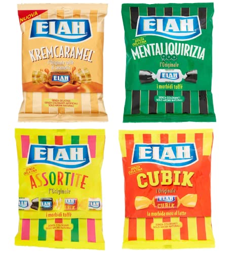Testpaket Elah caramelle Toffè Kremcaramel verschiedene Toffer Karamell Toffè Bonbons candy 4x 150g Testpaket Elah caramelle Toffè Kremcaramel verschiedene Toffer Karamell Toffè Bonbons candy 4x 150g von ELAH