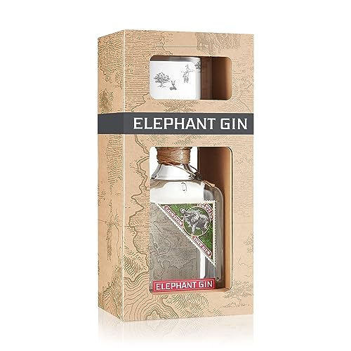 Elephant London Dry Gin im Geschenkset mit Tumbler Glas - Preisgekrönter Premium Gin aus Deutschland - 45% vol., 500ml + 360ml Glas von Elephant Gin