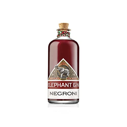 Elephant Gin Negroni - servierfertiger und in Eichenfässern gereifter Cocktail mit Maasai-Perlenband - Ready-To-Drink - 28% Vol., 700ml von Elephant Gin