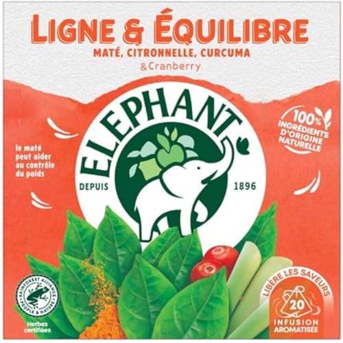 Elephant, Infusion Linie und Balance, Geschmack Matt, Zitronengras und Kurkuma, Rainforest Alliance, 100 % natürliche Ursprungsinhalte, 20 Pyramidbeutel Elephant, Infusion Linie und Balance, Geschmack Matt, Zitronengras und Kurkuma, Rainforest Alliance, 100 % natürliche Ursprungsinhalte, 20 Pyramidbeutel von Elephant
