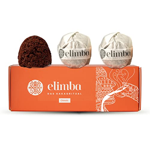 Elimba Kakao Kugeln Classic (3er Pack) - [Das Original] - Bekannt aus der Gründer Show von VOX - 100% BIO & vegan - Premium Criollo-Rohkakao Trinkschokolade mit min. 50% Kakaoanteil von Elimba