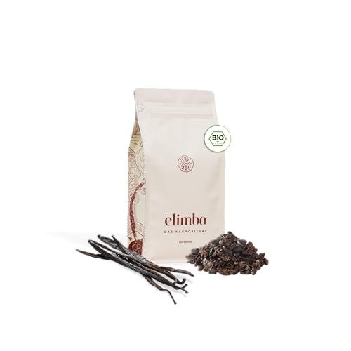 Elimba Bio Barista Vanille Kakaogranulat, AlorVanille 400g mit echter Alor-Vanille, 100% vegan - Premium Criollo Rohkakao Trinkschokolade mit min. 65% Kakaoanteil, zeremonieller Kakao von Elimba