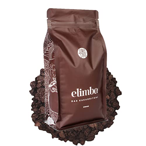 Elimba Bio Barista Kakaogranulat Intense, 400g, 100% vegan - Premium Criollo Rohkakao Trinkschokolade mit min. 65% Kakaoanteil, zeremonieller Kakao, heiße Schokolade von Elimba