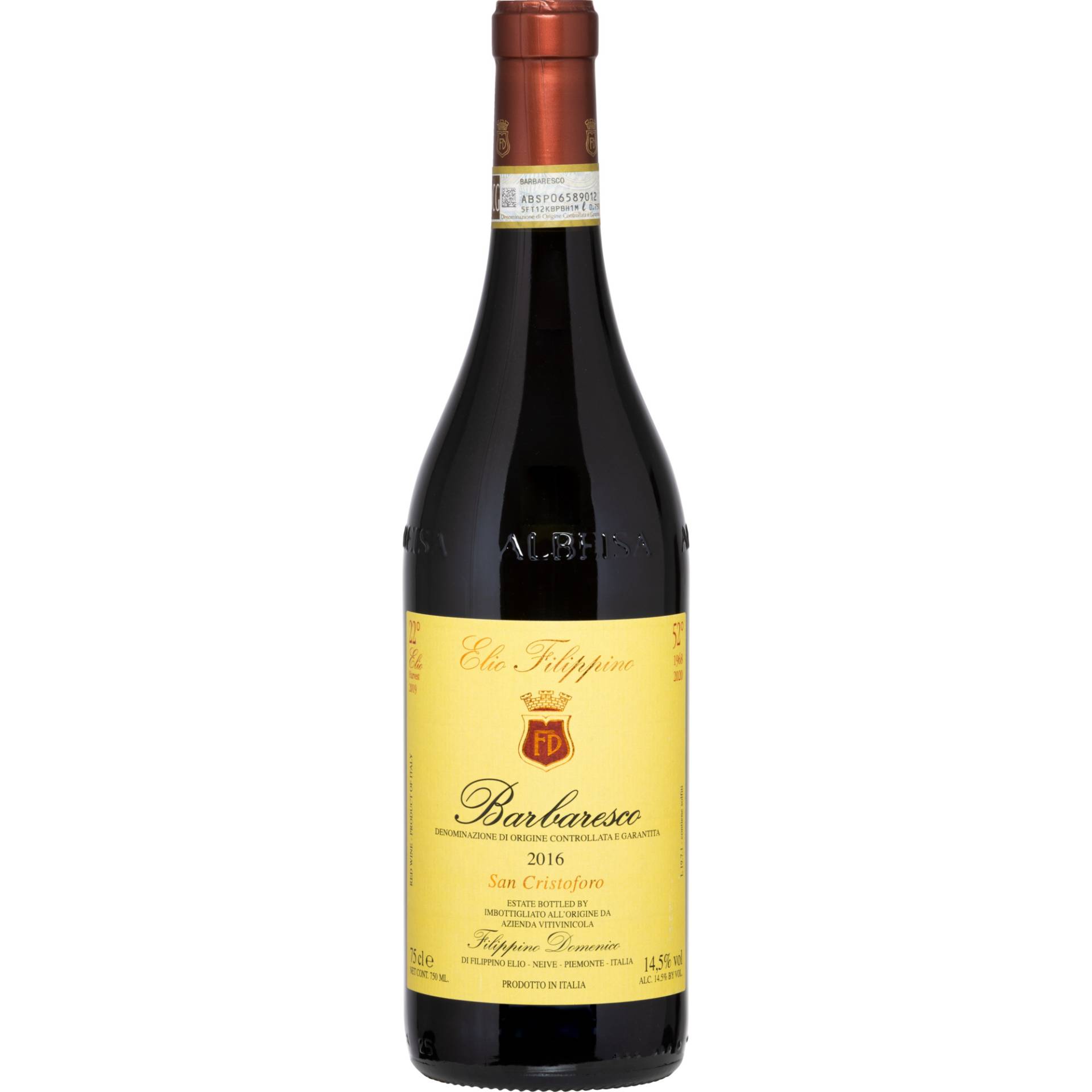 Elio Filippino Barbaresco San Cristoforo, Barbaresco DOCG, Piemont, 2018, Rotwein von Elio Filippino - Frazione, Serra Capelli,  5, 12057 Neive (Cn) Piemonte, Italien