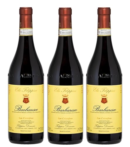 3x 0,75l - 2018er - Elio Filippino - San Cristoforo - Barbaresco D.O.C.G. - Piemonte - Italien - Rotwein halbtrocken von Elio Filippino