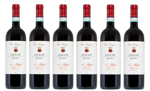 6x 0,75l - 2021er - Elio Filippino - 4 Amis - Rosso - Langhe D.O.P. - Piemonte - Italien - Rotwein trocken 6x 0,75l - 2021er - Elio Filippino - 4 Amis - Rosso - Langhe D.O.P. - Piemonte - Italien - Rotwein trocken von Elio Filippino