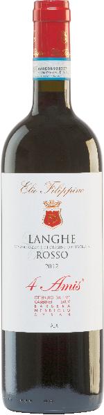 Elio Filippino Langhe Rosso 4 Amis Jg. 2018 Cuvee aus Cabernet Sauvignon , Barbera, Nebbiolo, Syrah 18 Monate in franz. Eiche gereift von Elio Filippino