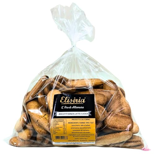 Elisiria - Handwerkliche Kekse ohne Milch und Eier, trockene Kekse für Frühstück und Snacks, süße Snacks, Packung mit 1 kg, hergestellt in Italien von Elisiria MADE IN ITALY