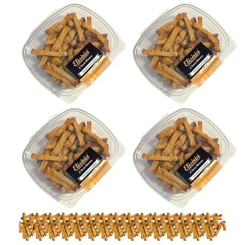 Elisiria – Pan Snacks mit Müsli – Crostini von Altamura 100 % italienisch, ideal als salziger und Aperitif-Snack, hergestellt in Italien, hergestellt im Ofen von Kleinunternehmen (4 Packungen) von Elisiria MADE IN ITALY