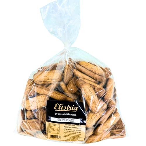Elisiria - Vollkornkekse ohne Zucker, getrocknete Kekse für Frühstück und Snacks, 1 kg, hergestellt in Italien von Elisiria MADE IN ITALY