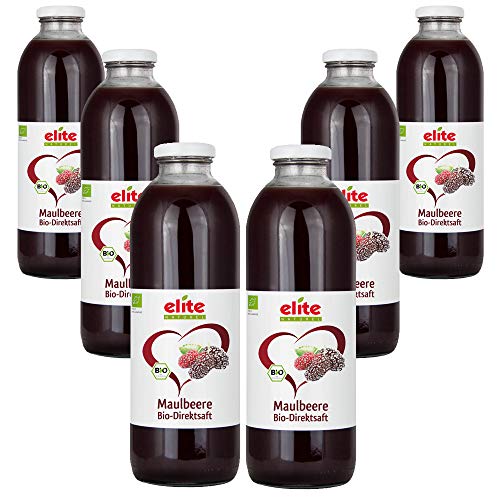 Elite Naturel Bio Schwarze Maulbeeren Direktsaft, 6x 700 ml von Elite Naturel