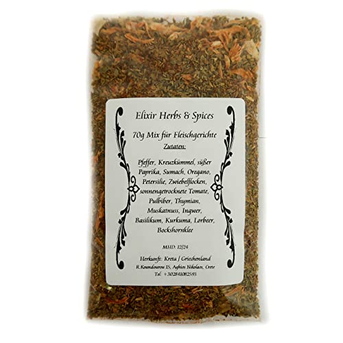 70g griechischer Gewürz Mix für Fleisch Gerichte von Elixir Herbs & Spices aus Kreta #22 von Elixir Herbs & Spices