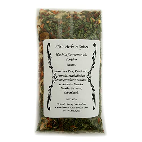 70g griechischer Gewürz Mix für vegetarische Gerichte von Elixir Herbs & Spices aus Kreta #21 von Elixir Herbs & Spices