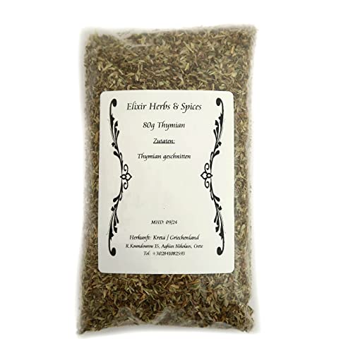 80g griechischer Thymian von Elixir Herbs & Spices auf Kreta feine Gewürze und Kräuer (80g Thymian #11) von Elixir Herbs & Spices