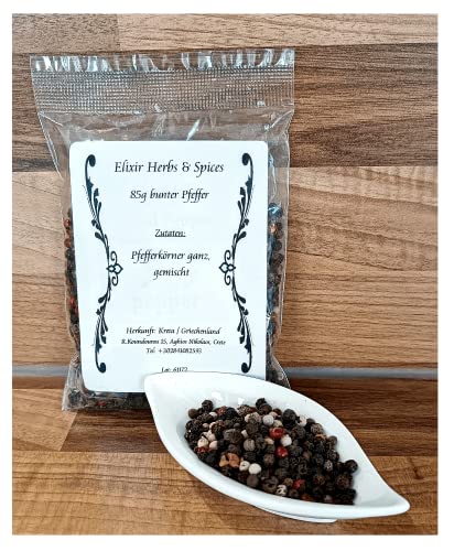 85g Bunter Pfeffer Feine Gewürze von Elixir Herbs & Spices auf Kreta verschiedene Sorten zur Wahl (85g bunter Pfeffer #65) von Elixir Herbs & Spices