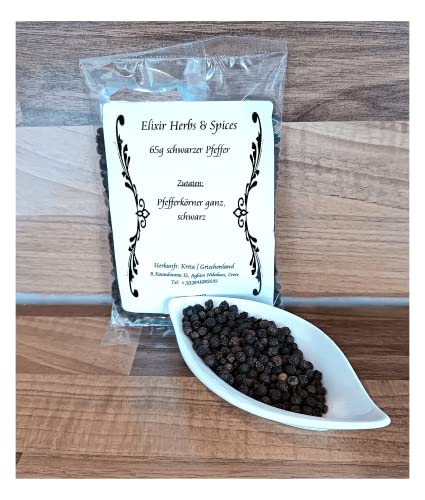 65g schwarzer Pfeffer Feine Gewürze von Elixir Herbs & Spices auf Kreta verschiedene Sorten zur Wahl (65g schwarzer Pfeffer #64) von Elixir Herbs & Spices