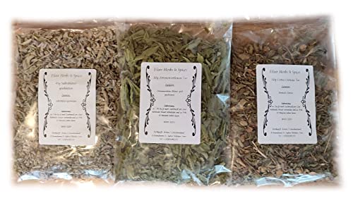 Griechisches Geschenkset drei ausgewählte Tees von Elixir Herbs & Spices auf Kreta 45g Salbei, 30g Zitronenverbene, 50g Cistus Creticus #35 von Elixir Herbs & Spices
