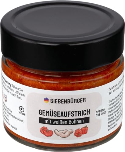 Siebenbürger veganer Gemüseaufstrich 180g mit weißen Bohnen Tomaten & Paprika Sakuska saisonaler Aufstrich (Tomate, weiße Bohnen, Paprika) von Elixir Herbs & Spices