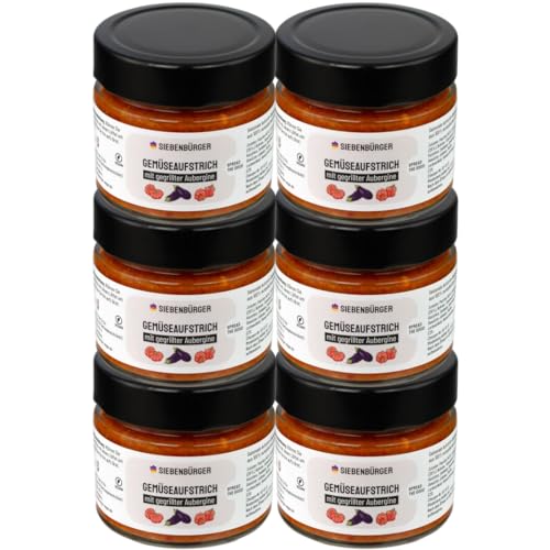 Siebenbürger veganer Gemüseaufstrich 6x 180g mit Auberginen Tomaten & Paprika Sakuska saisonaler Aufstrich (6x Tomate, Aubergine, Paprika) von Elixir Herbs & Spices