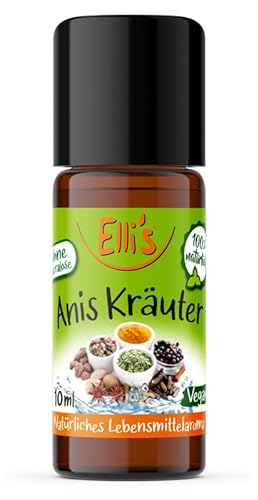 Ellis Aromen Anis Kräuter NATÜRLICHES Lebensmittelaroma | Aromakonzentrat aus 100 % Veganen und Natürlichen Ursprung | Für Speisen & Getränke | 10 ml von Elli´s