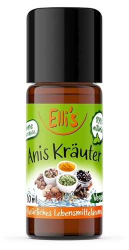 Ellis Aromen Anis Kräuter NATÜRLICHES Lebensmittelaroma | Aromakonzentrat aus 100 % Veganen und Natürlichen Ursprung | Für Speisen & Getränke | 10 ml von Elli´s