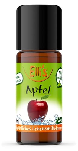 Ellis Aromen Apfel NATÜRLICHES Lebensmittelaroma | Aromakonzentrat aus 100 % Veganen und Natürlichen Ursprung | Für Speisen & Getränke | 10 ml von Elli´s
