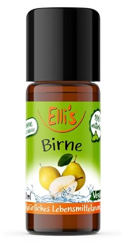 Ellis Aromen Birne NATÜRLICHES Lebensmittelaroma | Aromakonzentrat aus 100 % Veganen und Natürlichen Ursprung | Für Speisen & Getränke | 10 ml von Elli´s