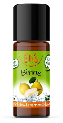 Ellis Aromen Birne NATÜRLICHES Lebensmittelaroma | Aromakonzentrat aus 100 % Veganen und Natürlichen Ursprung | Für Speisen & Getränke | 10 ml von Elli´s