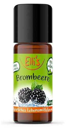 Ellis Aromen Brombeere NATÜRLICHES Lebensmittelaroma | Aromakonzentrat aus 100 % Veganen und Natürlichen Ursprung | Für Speisen & Getränke | 10 ml von Elli´s