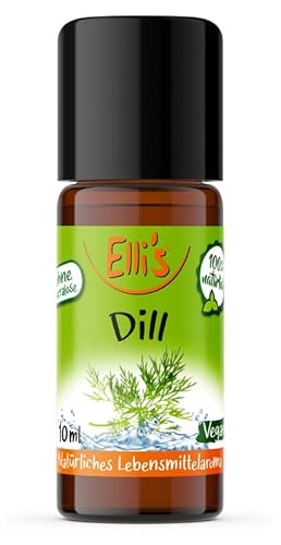 Ellis Aromen Dill NATÜRLICHES Lebensmittelaroma | Aromakonzentrat aus 100 % Veganen und Natürlichen Ursprung | Für Speisen & Getränke | 10 ml Ellis Aromen Dill NATÜRLICHES Lebensmittelaroma | Aromakonzentrat aus 100 % Veganen und Natürlichen Ursprung | Für Speisen & Getränke | 10 ml von Elli´s
