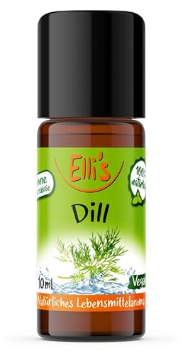 Ellis Aromen Dill NATÜRLICHES Lebensmittelaroma | Aromakonzentrat aus 100 % Veganen und Natürlichen Ursprung | Für Speisen & Getränke | 10 ml von Elli´s