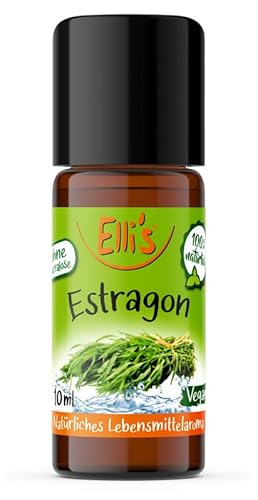 Ellis Aromen Estragon NATÜRLICHES Lebensmittelaroma | Aromakonzentrat aus 100 % Veganen und Natürlichen Ursprung | Für Speisen & Getränke | 10 ml von Elli´s