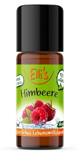 Ellis Aromen Himbeere NATÜRLICHES Lebensmittelaroma | Aromakonzentrat aus 100 % Veganen und Natürlichen Ursprung | Für Speisen & Getränke | 10 ml von Elli´s