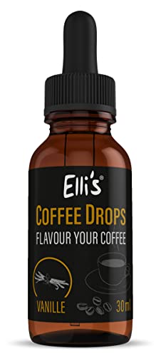 Ellis Aromen Kaffeesirup Aroma – Geschmackstropfen speziell für Kaffee und Kaffeespezialitäten wie Cappuccino, Espresso, und Iced Coffee (Vanille) von Elli´s