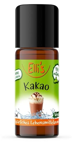 Ellis Aromen Kakao NATÜRLICHES Lebensmittelaroma | Aromakonzentrat aus 100 % Veganen und Natürlichen Ursprung | Für Speisen & Getränke | 10 ml Ellis Aromen Kakao NATÜRLICHES Lebensmittelaroma | Aromakonzentrat aus 100 % Veganen und Natürlichen Ursprung | Für Speisen & Getränke | 10 ml von Elli´s