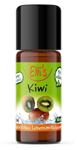 Ellis Aromen Kiwi NATÜRLICHES Lebensmittelaroma | Aromakonzentrat aus 100 % Veganen und Natürlichen Ursprung | Für Speisen & Getränke | 10 ml von Elli´s