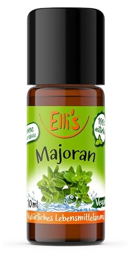 Ellis Aromen Majoran NATÜRLICHES Lebensmittelaroma | Aromakonzentrat aus 100 % Veganen und Natürlichen Ursprung | Für Speisen & Getränke | 10 ml von Elli´s