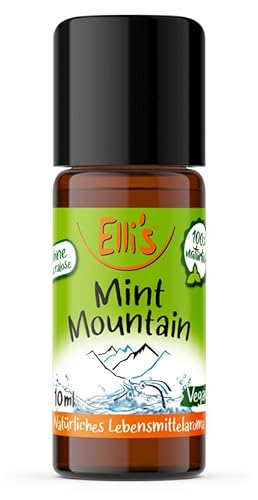 Ellis Aromen Mint Mountain NATÜRLICHES Lebensmittelaroma | Aromakonzentrat aus 100 % Veganen und Natürlichen Ursprung | Für Speisen & Getränke | 10 ml von Elli´s