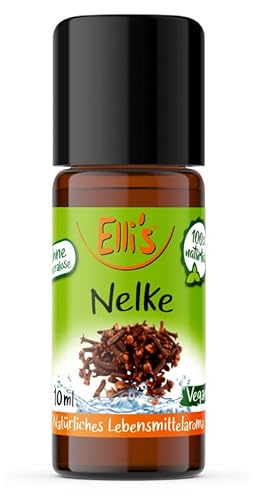 Ellis Aromen Nelke NATÜRLICHES Lebensmittelaroma | Aromakonzentrat aus 100 % Veganen und Natürlichen Ursprung | Für Speisen & Getränke | 10 ml Ellis Aromen Nelke NATÜRLICHES Lebensmittelaroma | Aromakonzentrat aus 100 % Veganen und Natürlichen Ursprung | Für Speisen & Getränke | 10 ml von Elli´s