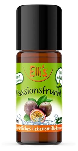 Ellis Aromen Passionsfrucht NATÜRLICHES Lebensmittelaroma | Aromakonzentrat aus 100 % Veganen und Natürlichen Ursprung | Für Speisen & Getränke | 10 ml von Elli´s
