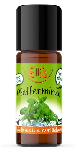 Ellis Aromen Pfefferminze NATÜRLICHES Lebensmittelaroma | Aromakonzentrat aus 100 % Veganen und Natürlichen Ursprung | Für Speisen & Getränke | 10 ml Ellis Aromen Pfefferminze NATÜRLICHES Lebensmittelaroma | Aromakonzentrat aus 100 % Veganen und Natürlichen Ursprung | Für Speisen & Getränke | 10 ml von Elli´s