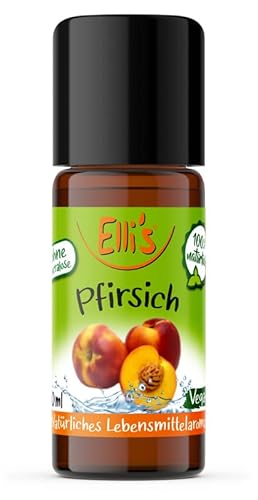 Ellis Aromen Pfirsich NATÜRLICHES Lebensmittelaroma | Aromakonzentrat aus 100 % Veganen und Natürlichen Ursprung | Für Speisen & Getränke | 10 ml von Elli´s