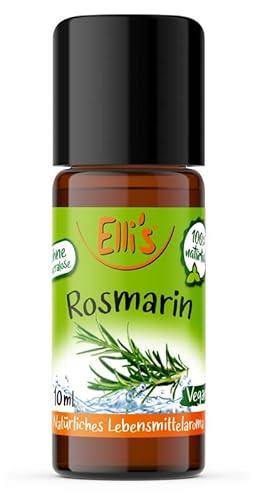 Ellis Aromen Rosmarin NATÜRLICHES Lebensmittelaroma | Aromakonzentrat aus 100 % Veganen und Natürlichen Ursprung | Für Speisen & Getränke | 10 ml von Elli´s