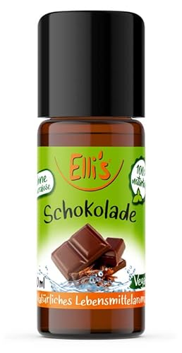 Ellis Aromen Schokolade NATÜRLICHES Lebensmittelaroma | Aromakonzentrat aus 100 % Veganen und Natürlichen Ursprung | Für Speisen & Getränke | 10 ml von Elli´s