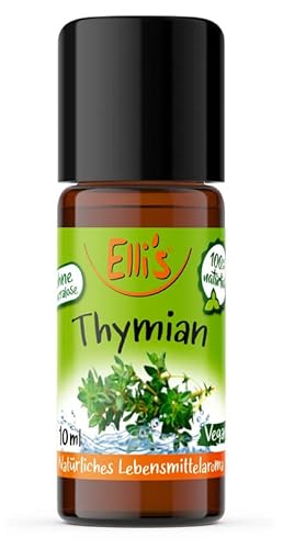 Ellis Aromen Thymian NATÜRLICHES Lebensmittelaroma | Aromakonzentrat aus 100 % Veganen und Natürlichen Ursprung | Für Speisen & Getränke | 10 ml Ellis Aromen Thymian NATÜRLICHES Lebensmittelaroma | Aromakonzentrat aus 100 % Veganen und Natürlichen Ursprung | Für Speisen & Getränke | 10 ml von Elli´s
