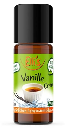 Ellis Aromen Vanille Creme NATÜRLICHES Lebensmittelaroma | Aromakonzentrat aus 100 % Veganen und Natürlichen Ursprung | Für Speisen & Getränke | 10 ml von Elli´s