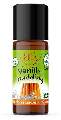 Ellis Aromen Vanille Pudding NATÜRLICHES Lebensmittelaroma | Aromakonzentrat aus 100 % Veganen und Natürlichen Ursprung | Für Speisen & Getränke | 10 ml von Elli´s