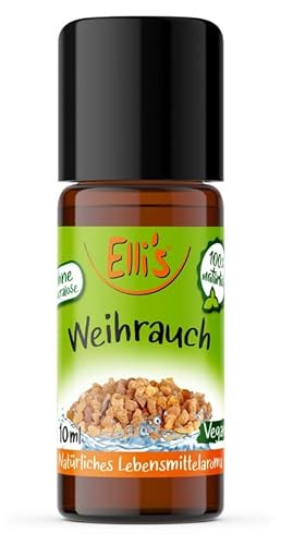 Ellis Aromen Weihrauch NATÜRLICHES Lebensmittelaroma | Aromakonzentrat aus 100 % Veganen und Natürlichen Ursprung | Für Speisen & Getränke | 10 ml von Elli´s