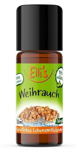 Ellis Aromen Weihrauch NATÜRLICHES Lebensmittelaroma | Aromakonzentrat aus 100 % Veganen und Natürlichen Ursprung | Für Speisen & Getränke | 10 ml von Elli´s